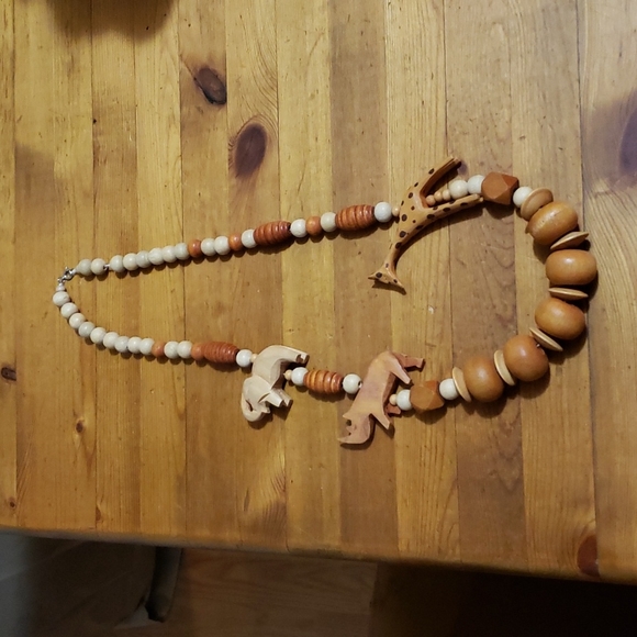 Wood Handmade Hand Carved Solid Wood 28" Gorgeous Elephant 🐘 Rhino Giraffe 🦒 - Picture 2 of 5